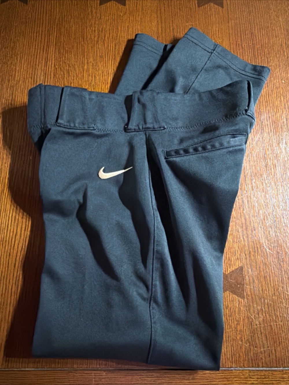 Nike Black Kids Baseball Pants Size L with White Swoosh